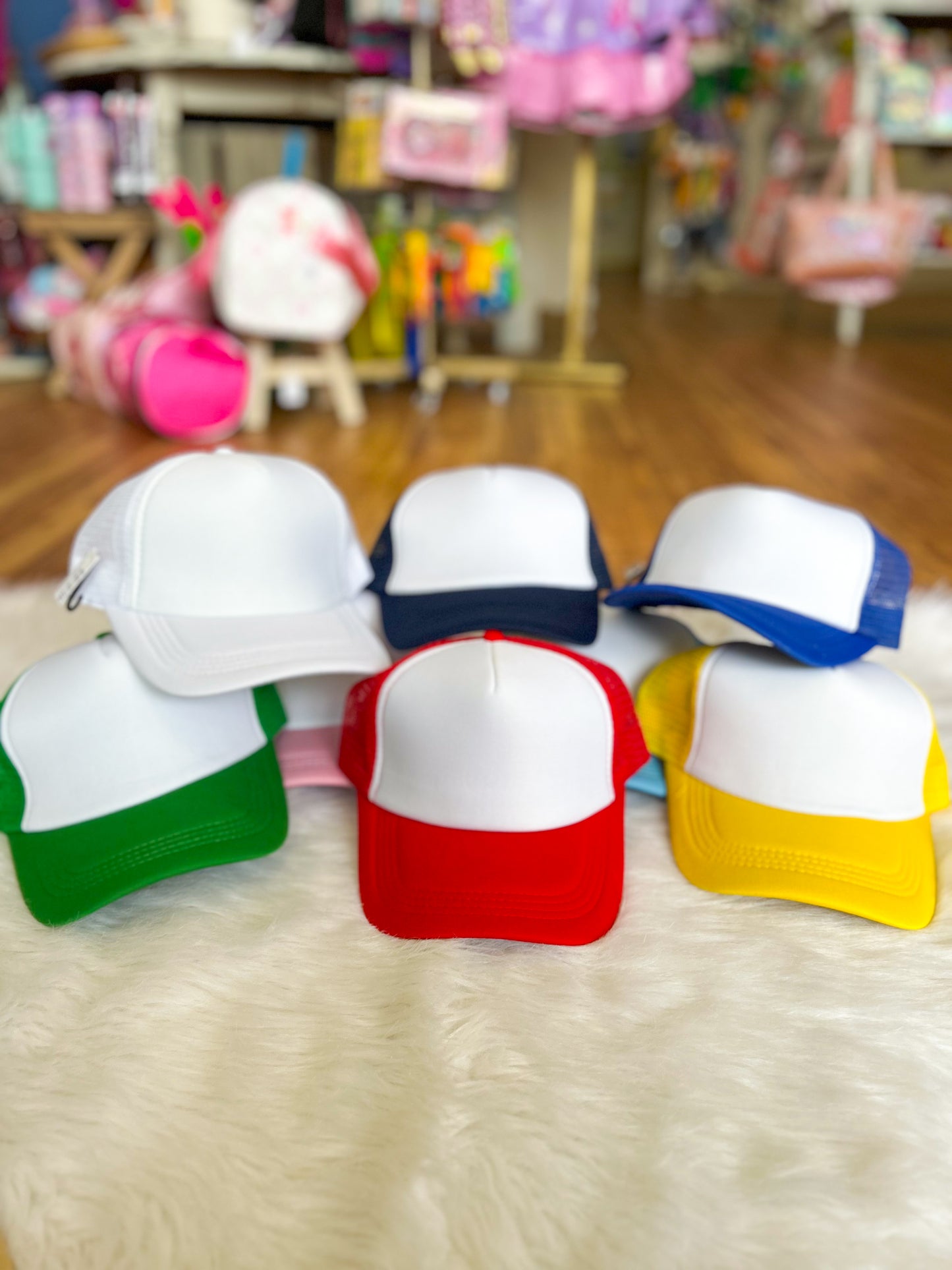 Two Tone Mesh Back High Crown Foam Trucker Hat