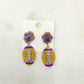 Glitter Tiger Paw Football Earrings