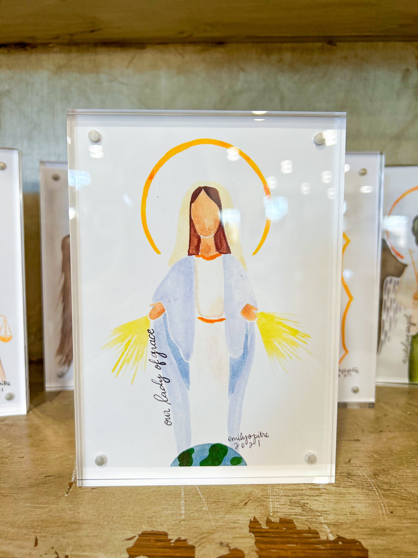 5x7 Print Emily S. Pitre Art/ Our Lady of Grace Frame