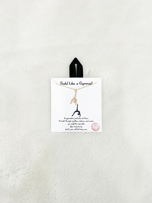 Build Like a Gymnast Gold Gymnast Necklace