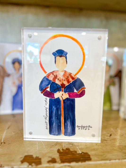 5x7 Print Emily S. Pitre Art/ St. Thomas More Frame