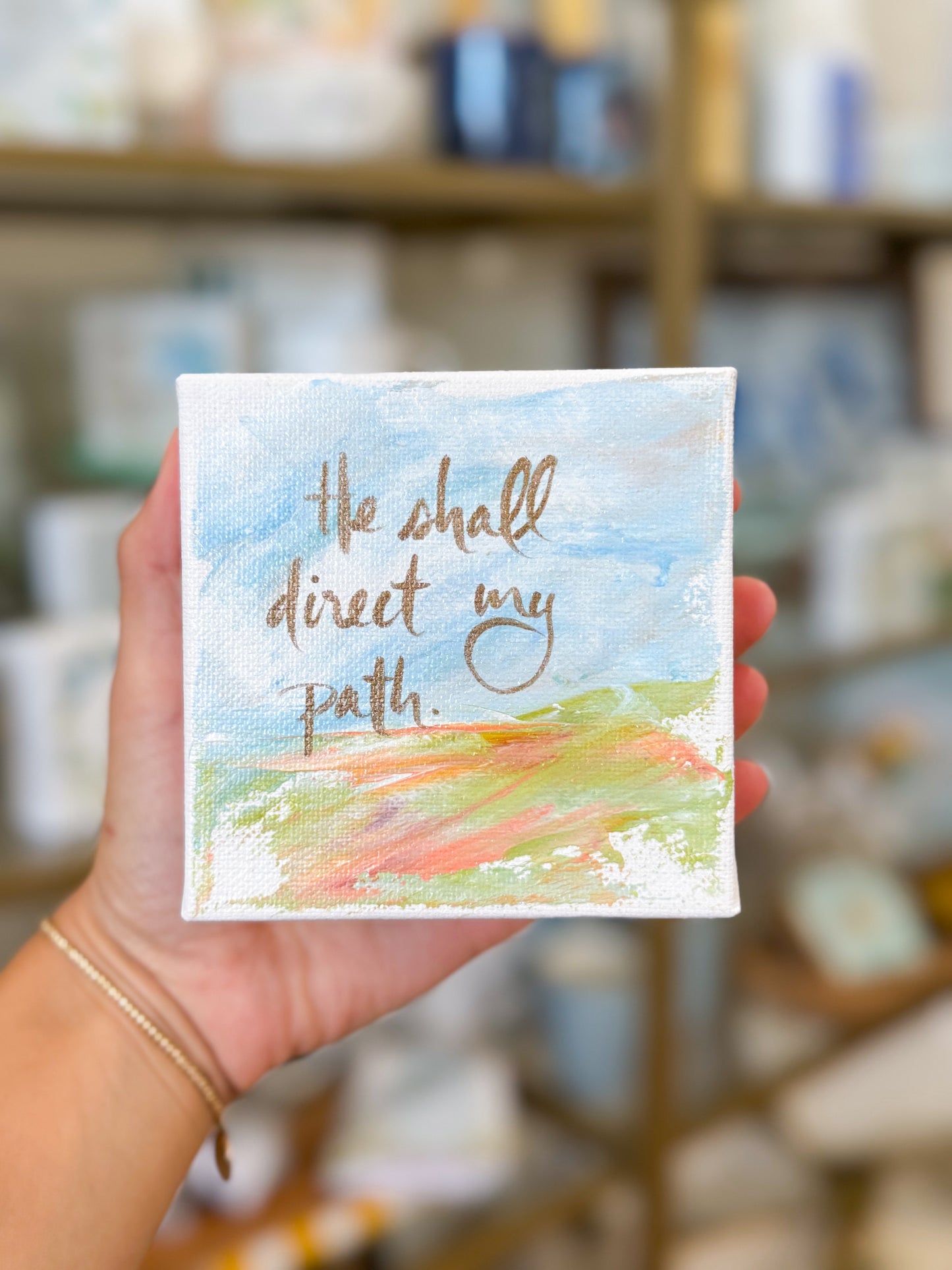 4x4 He Shall Direct my Path with Landscape Canvas Art