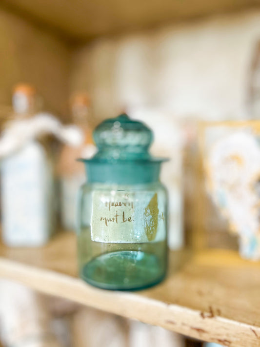 Small Turquoise Vintage Canister