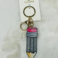 Glitter Pencil Teacher Keychains