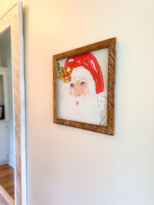 Saint Nick Santa Framed Art 18x18