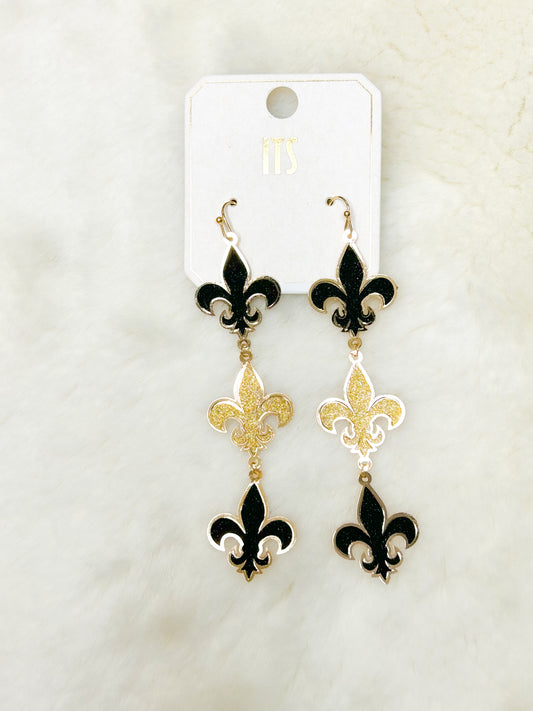 Geaux Saints Dangle Earrings