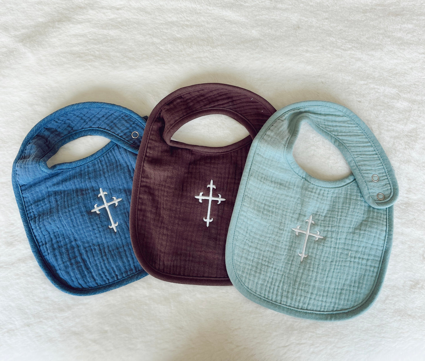 Classic Bib with Embroidered Cross