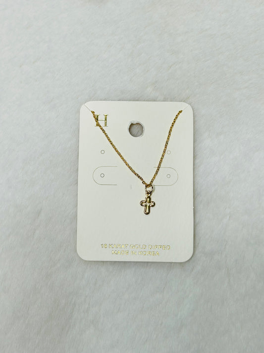 Promise Land Mini Gold Cross Necklace