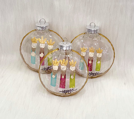 Round Clear Wise Men Ornament