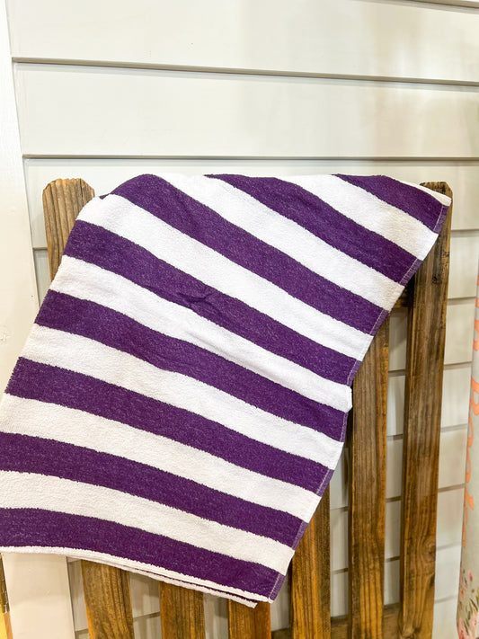 Striped Beach Towel- Purple