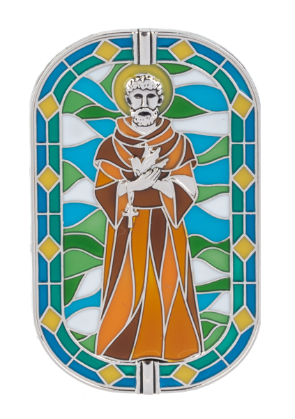St. Francis of Assisi Swivel Visor Clip- Ganz
