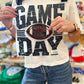 Transfer- (Open Center) Black Distressed Game Day Design