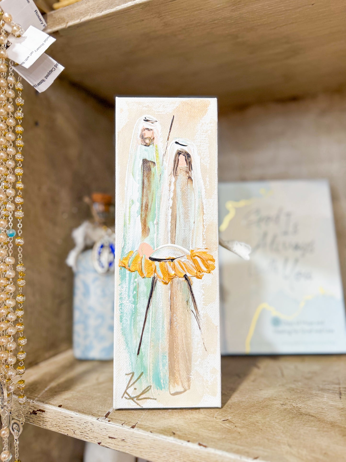 Gospel News 3X9 Mary, Joesph, Jesus Canvas Art