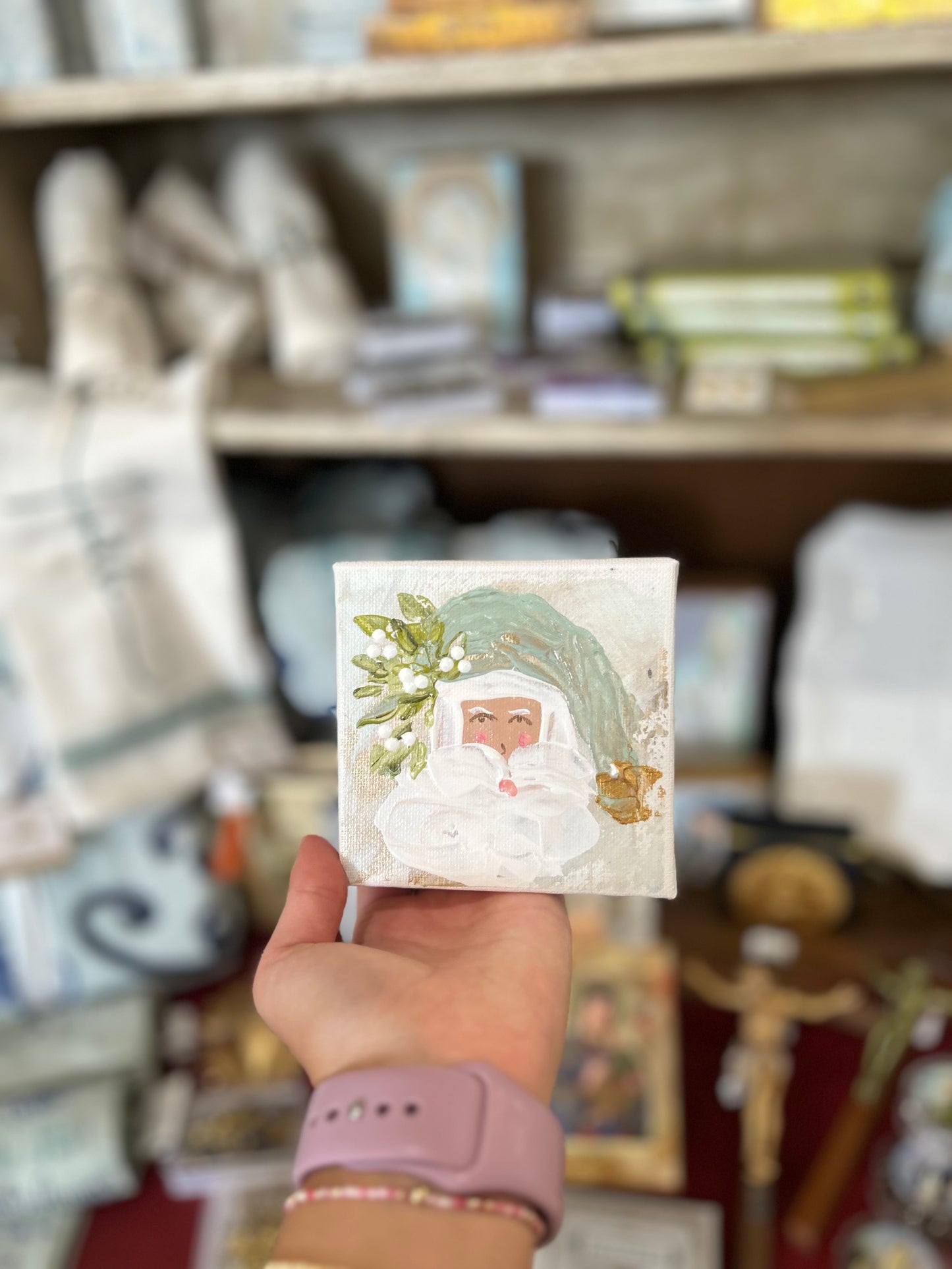 Gospel News 4X4 Santa Canvas Art