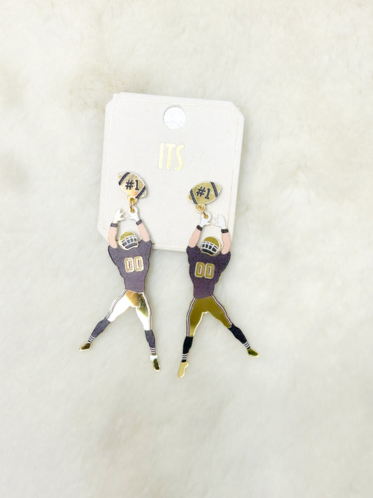 Saints #1 Football Player Earrings