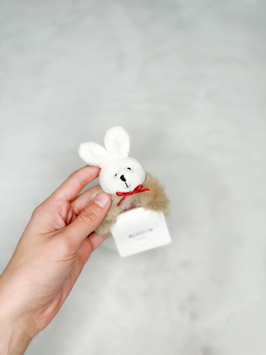 Fuzzy Friends Hair Scrunchy- Brown Bunny