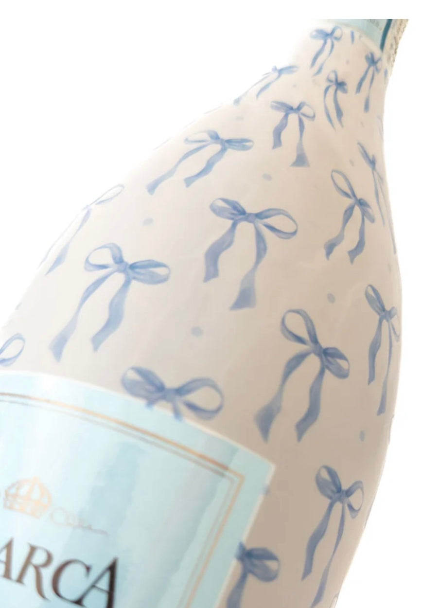 Beau Bottles Grandmillenial Blue Bows- La Marca Edition Champagne Bottle Wrap
