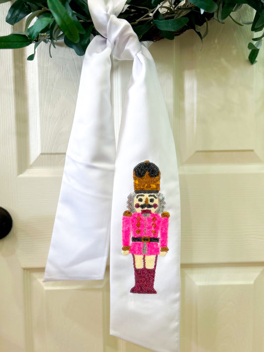 Sequin Pink Nutcracker Wreath Sash