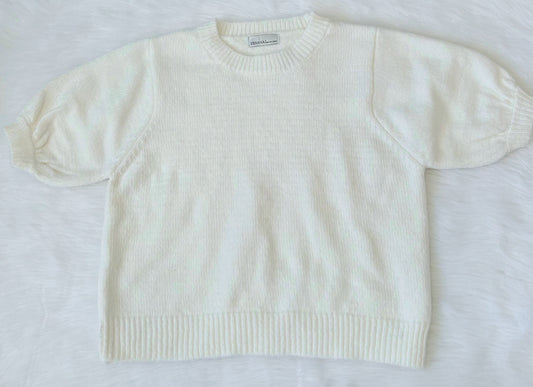 Ivory Puff Short Sleeve Sweater