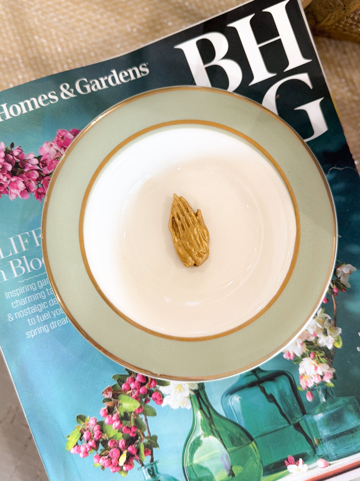 Praying Hands Clay Art Trinket Dish