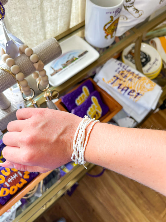 White Beaded Bracelet