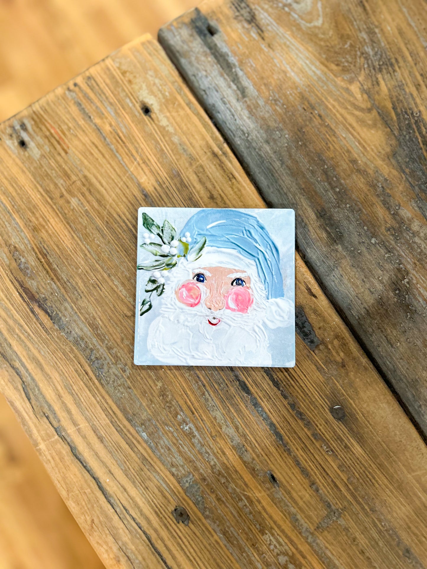 4x4 Mr. Claus Rosy Cheek Santa Coaster