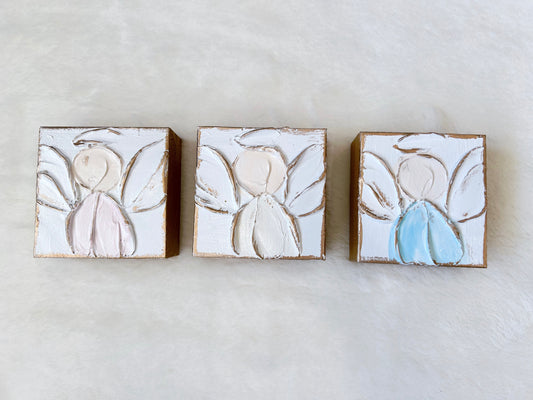 3x3 Mini Baby Angel Wooden Block