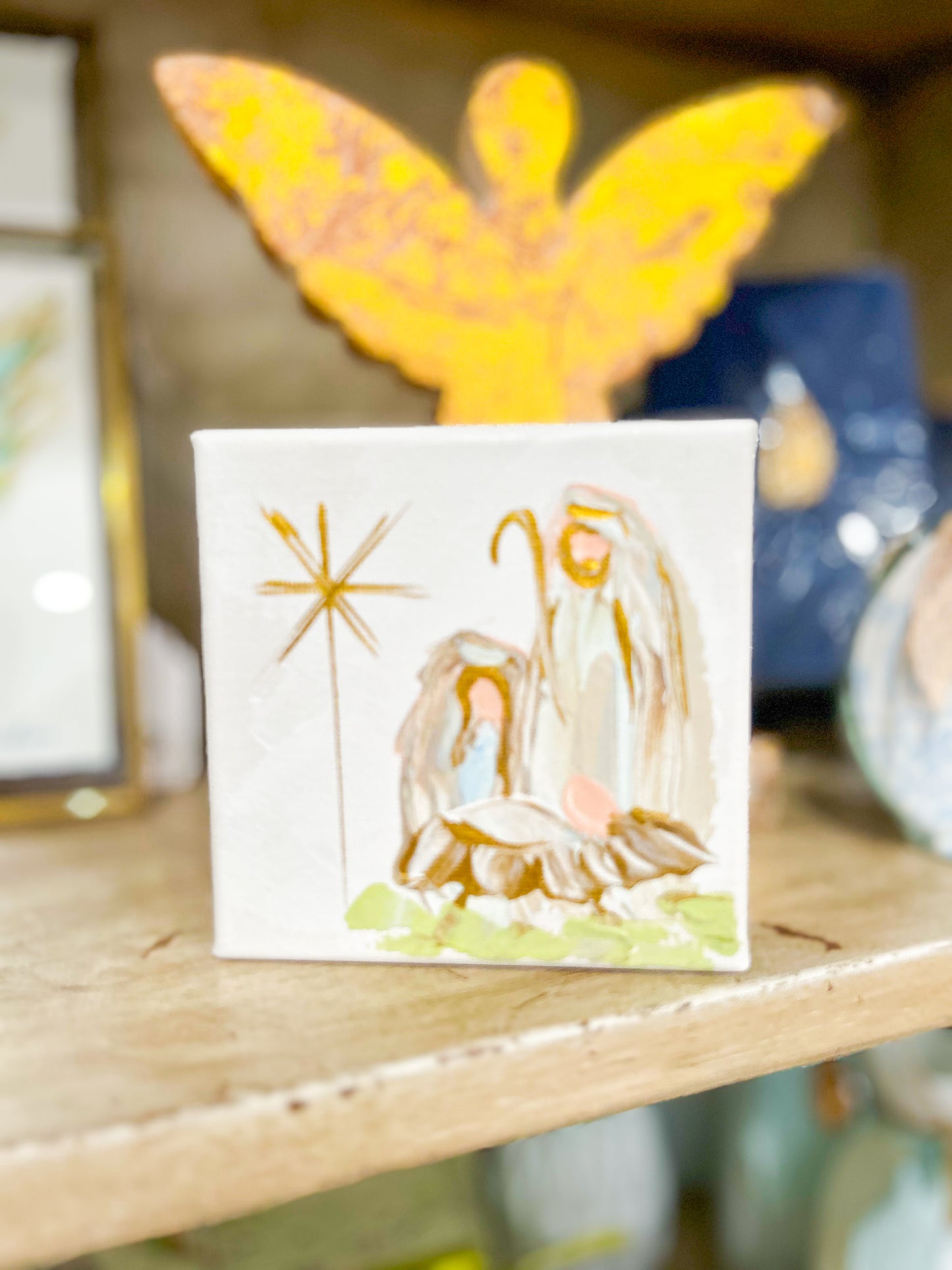 Gospel News 4X4 Vintage Holy Family Canvas Art