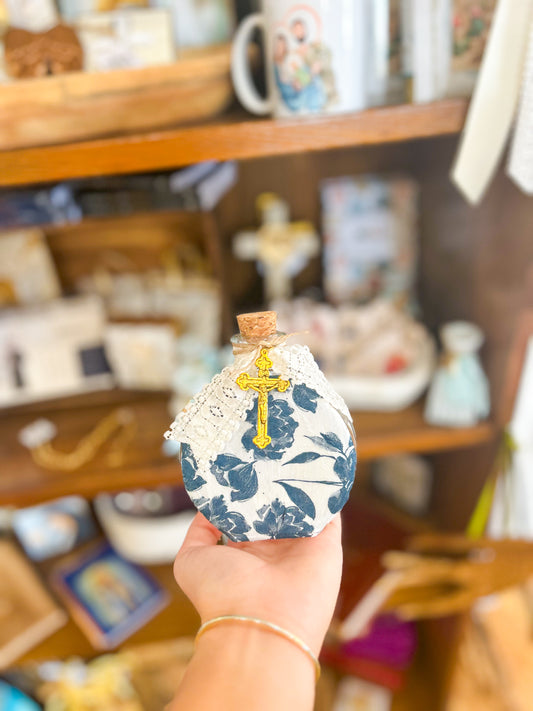 Maria Floral Holy Water Container