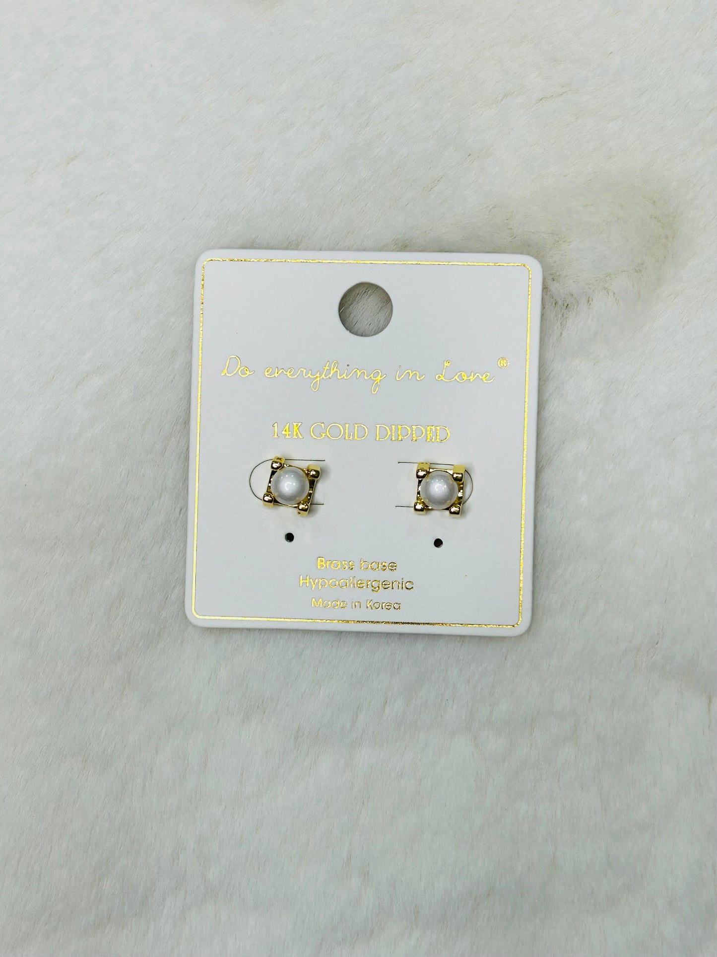 Tessa Mini Simple Gold Pearl Stud Earrings