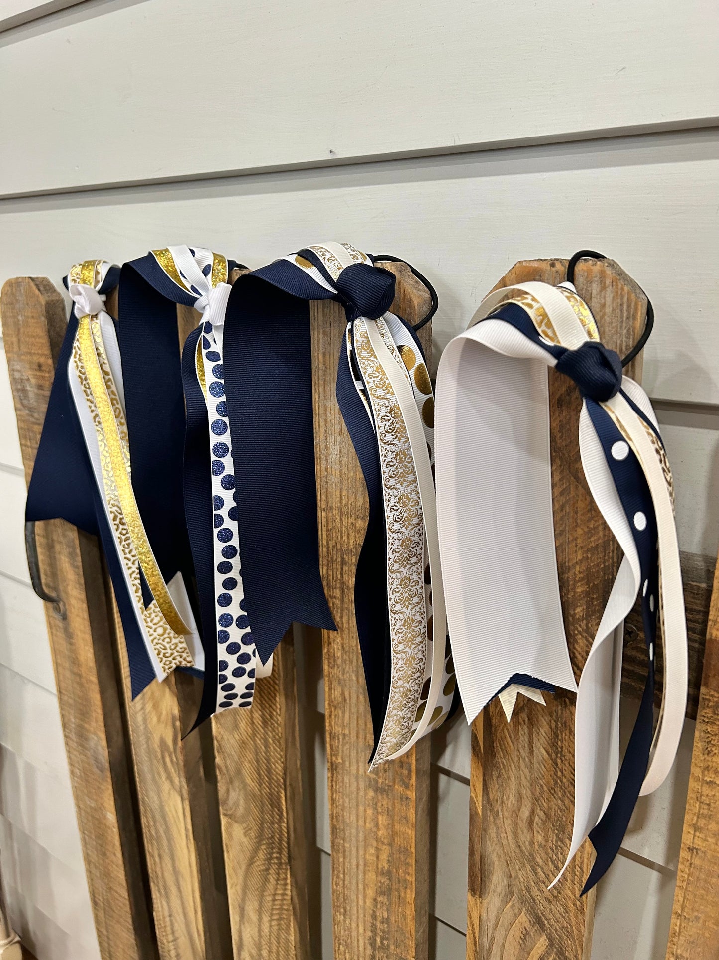 Navy, White, and Gold Streamer