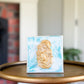 Madonna & Child on 4x4 Teal/White Canvas
