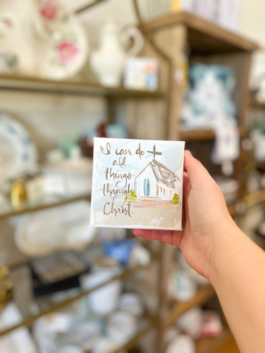 4x4 I Can Do All Things Through Christ Church Canvas Art