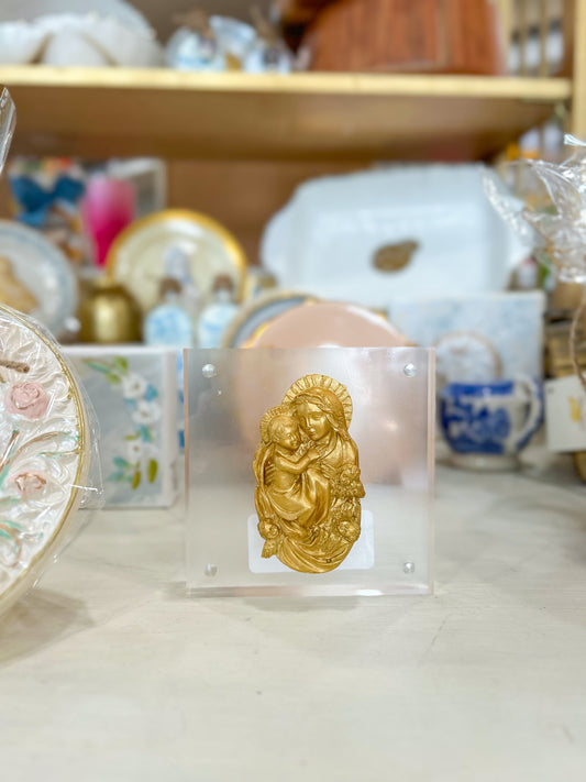 Madonna & Child 4x4 Clear Acrylic Block