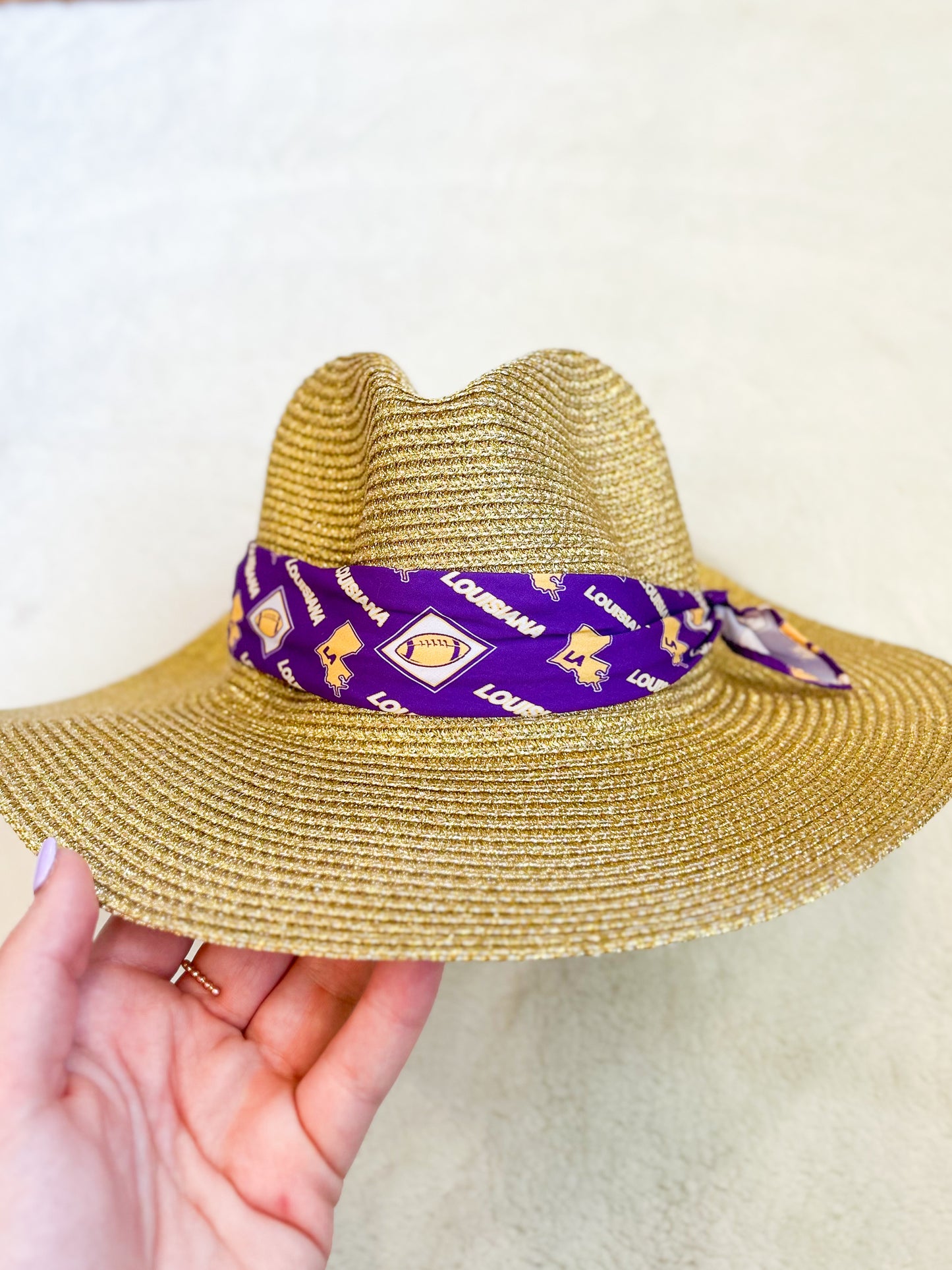Gold LSU Fedora Hat