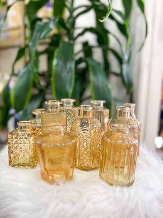 Vintage Amber Bud Vase