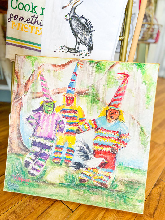 Courir de Mardi Gras I 18x18 Canvas Fine Art