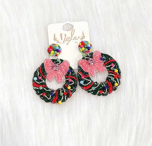 Beaded Wreath Earrings