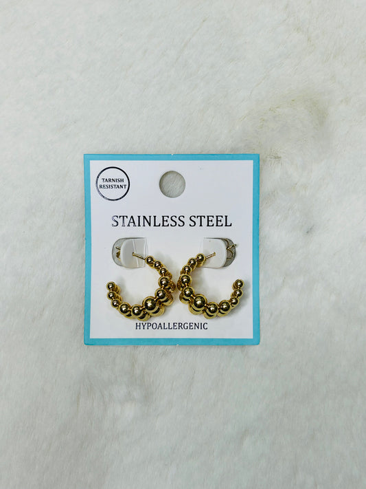 Avery Gold Beads Hoop Earrings