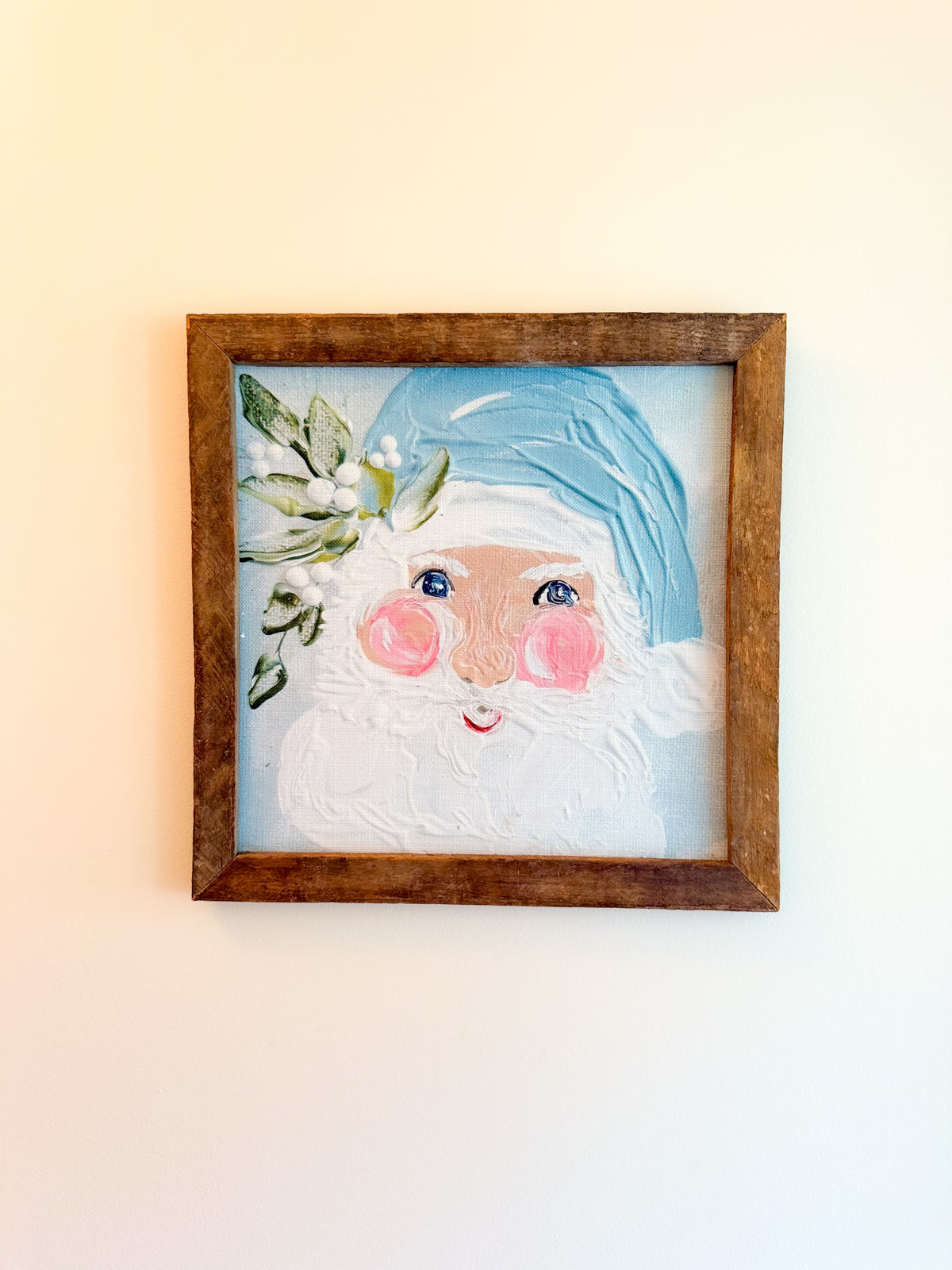 Mr Claus Rosey Cheeks Santa Framed Art 18x18