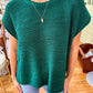 Oversized Crew Neck Sweater Vest-Hunter Green