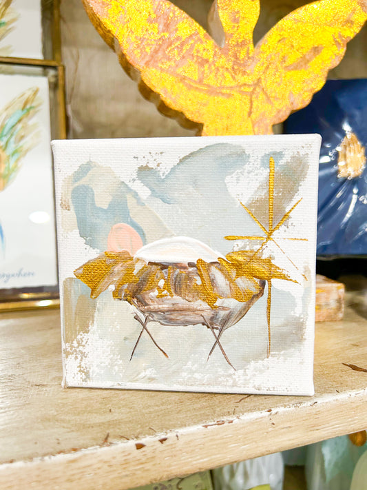 Gospel News 4X4 Away In The Manger Canvas Art