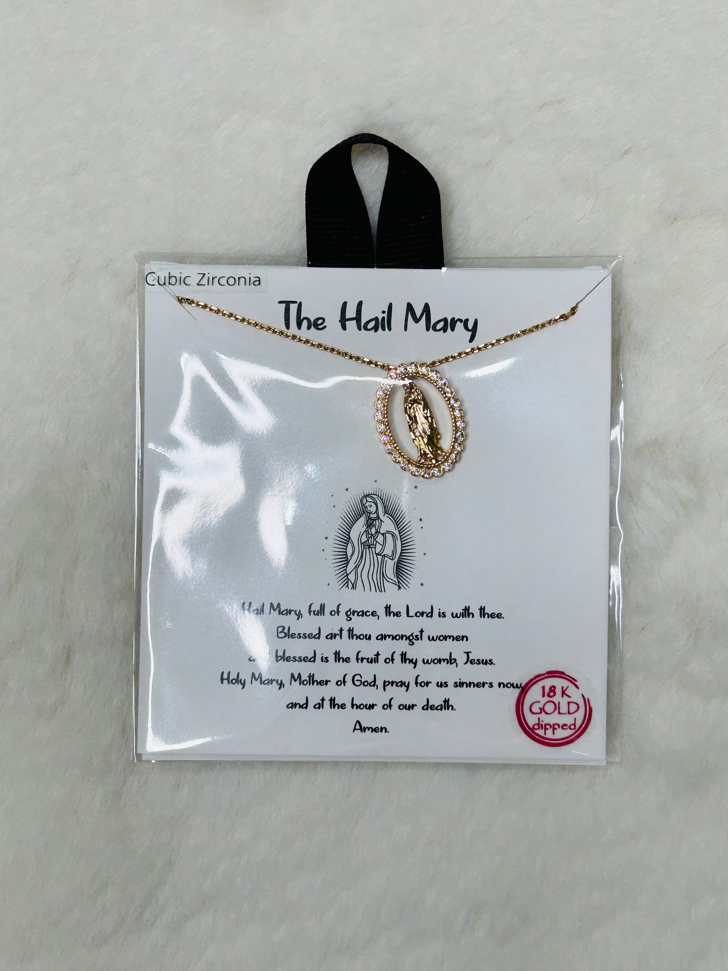 The Hail Mary Full of Grace Gold Necklace