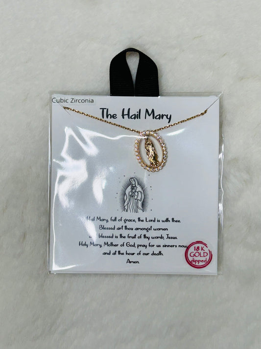 The Hail Mary Full of Grace Gold Necklace