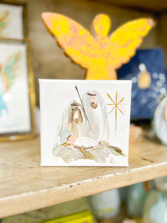 Gospel News 4X4 Vintage Holy Family Canvas Art