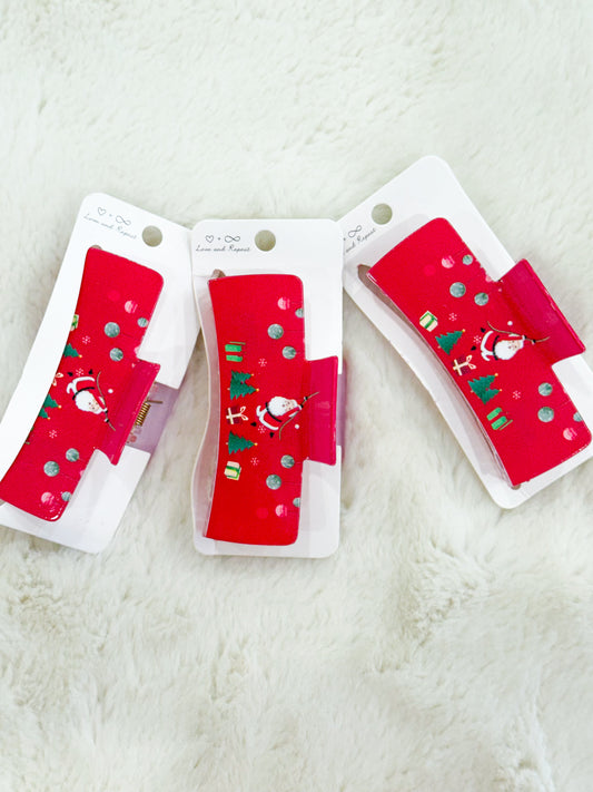 Christmas Hair Clip- Red Santa