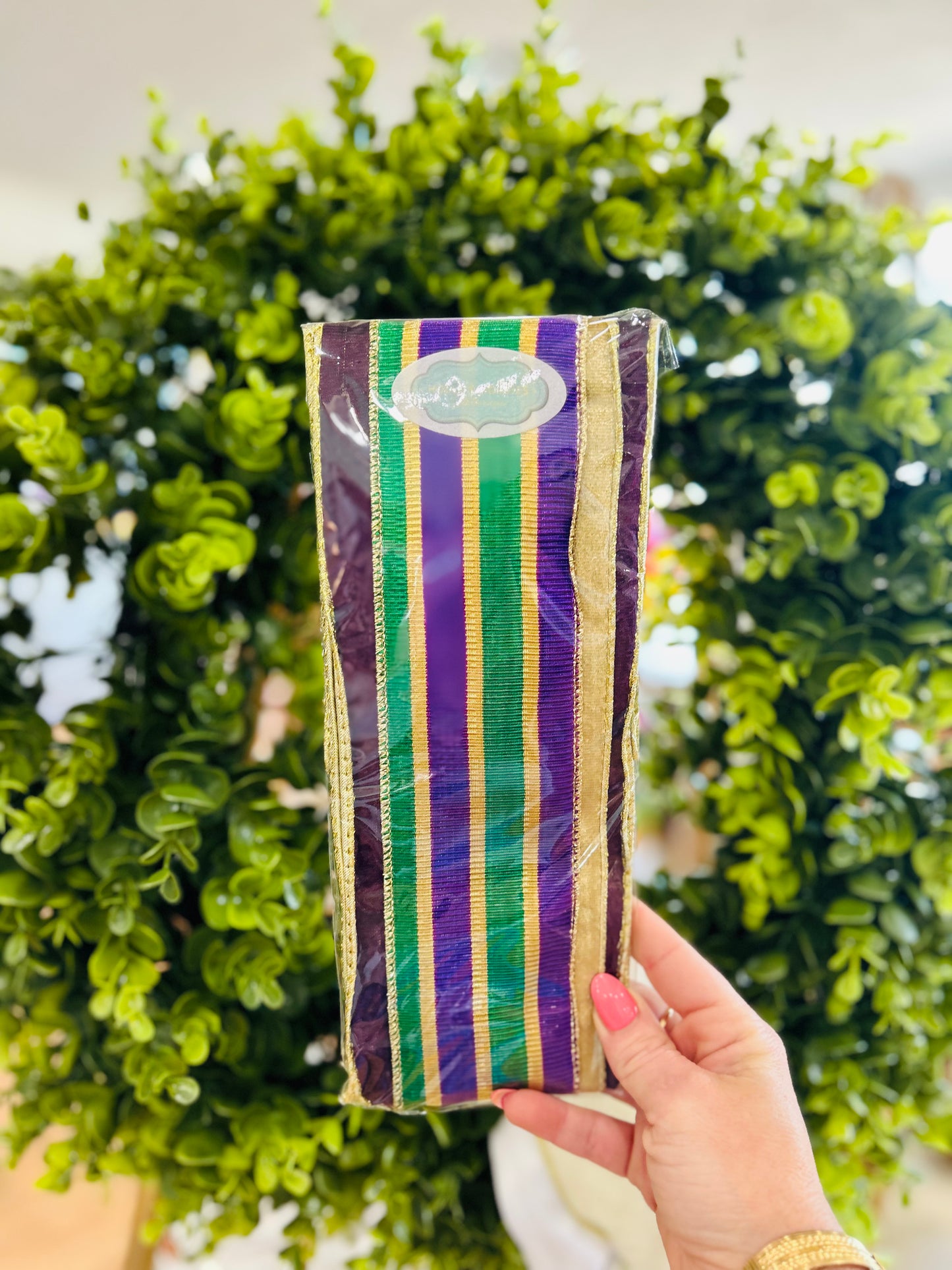 Mardi Gras Mambo Wreath Ribbon Trio Style