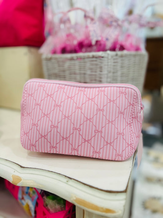 Pink Bow Cosmetic Bag