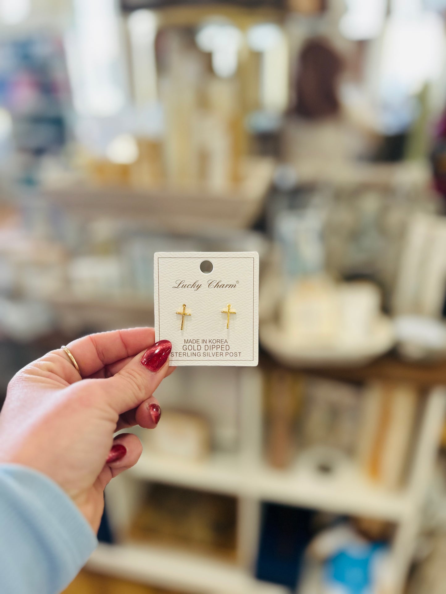 The Faith Stud – Dainty Cross Stud Earrings