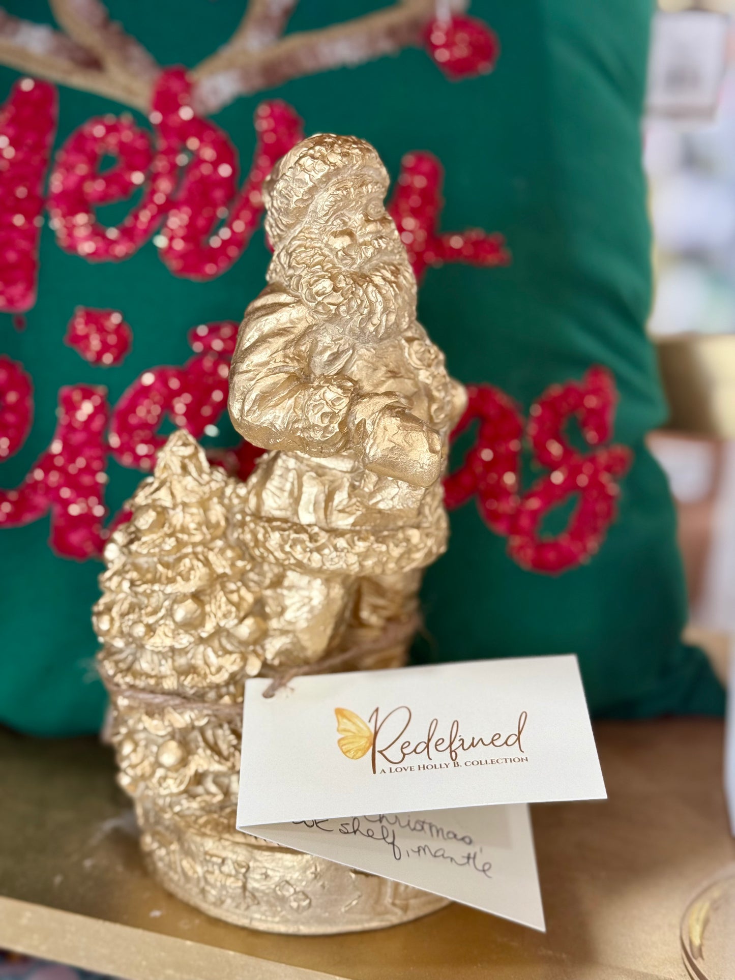 Vintage Gold Santa Statue